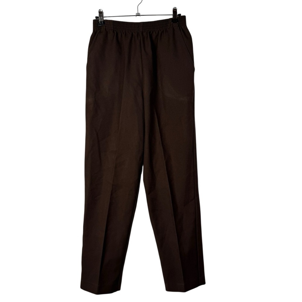 Vintage DonnKenny Petite‎ Dark Brown Pull On Straight Leg Pants 8P